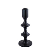 Taika Black alu round Kandelaar tabs laag 73cm PTMD - Kandelaar - PTMD - livinglovely.nl
