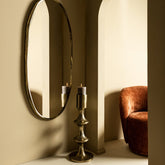 Taika Gold alu round candle holder tabs laag 73cm PTMD - Kandelaar - PTMD - livinglovely.nl