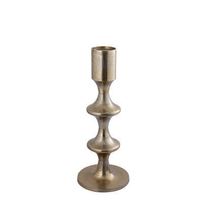 Taika Gold alu round candle holder tabs laag 73cm PTMD - Kandelaar - PTMD - livinglovely.nl