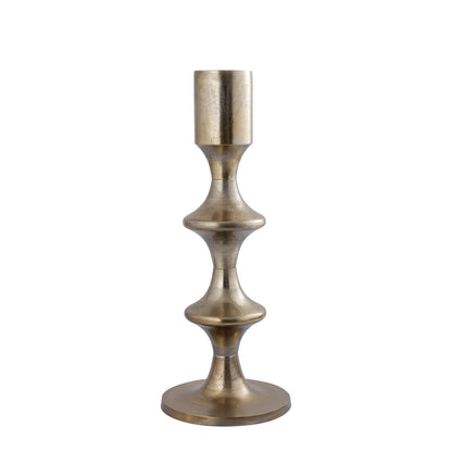 Taika Gold alu round candle holder tabs laag 73cm PTMD - Kandelaar - PTMD - livinglovely.nl