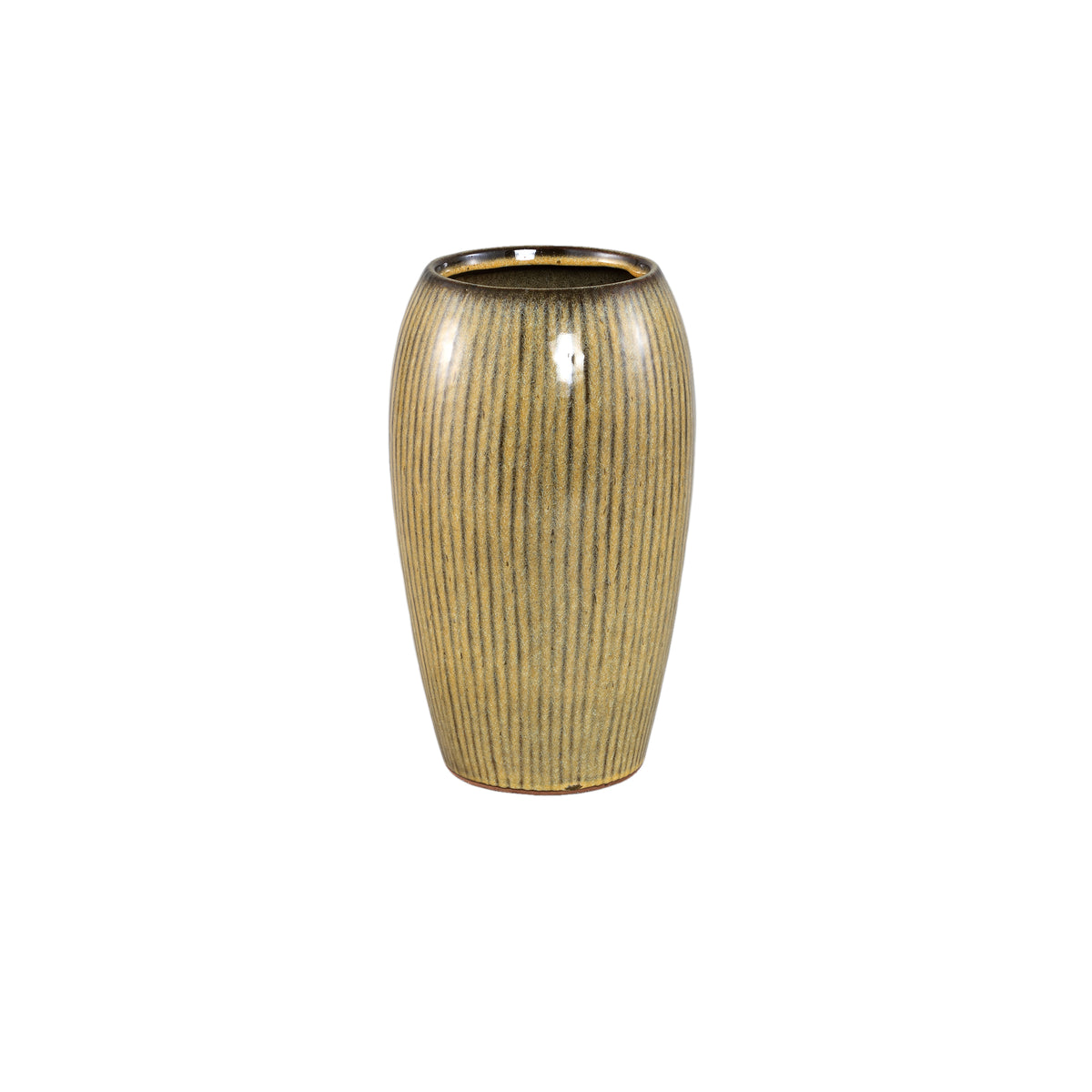 Tamica Dark Brown Ceramic Pot S van PTMD, kleine donkerbruine keramieken pot op witte achtergrond