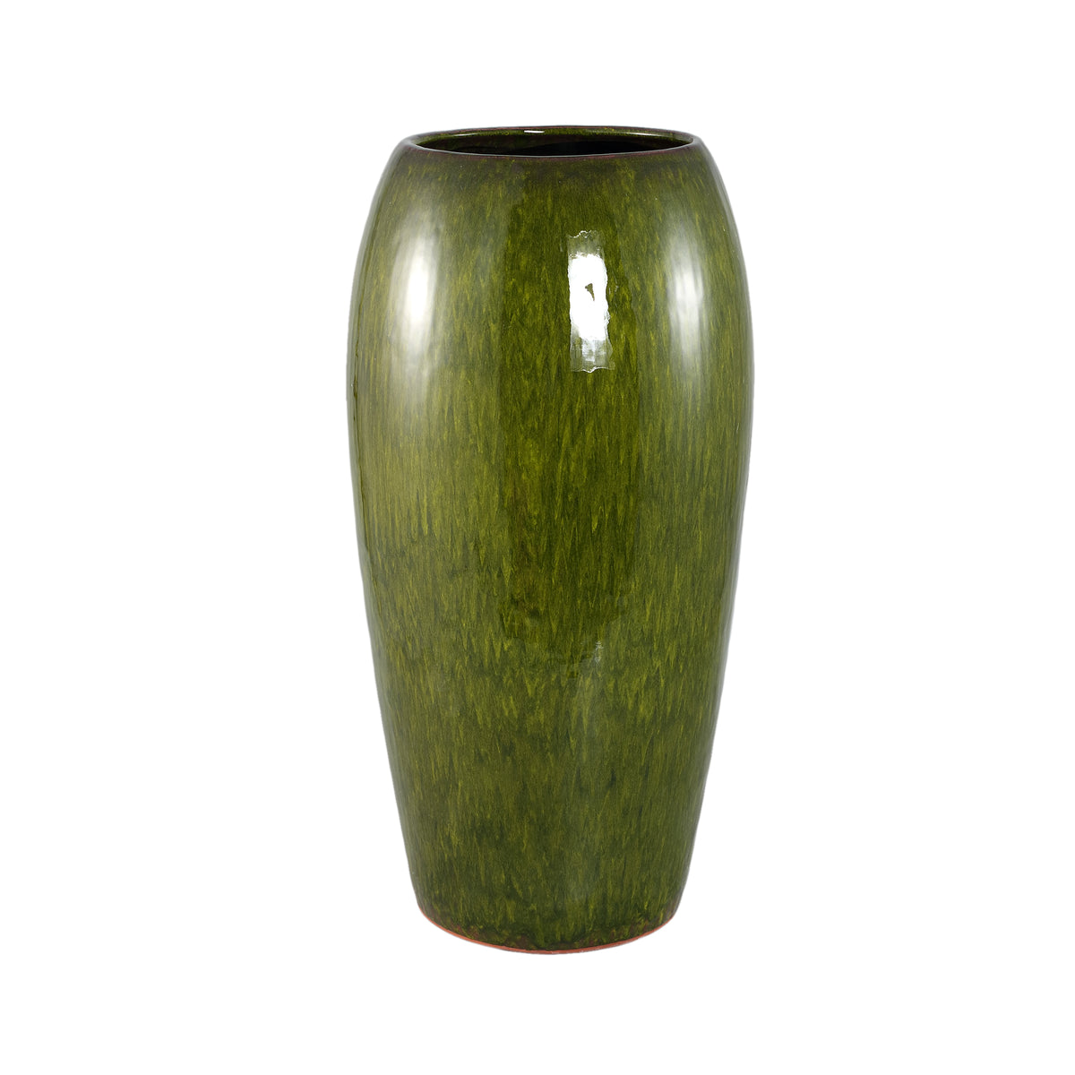 Tamica Dark Green Ceramic Pot M van PTMD, donkergroene keramieken pot op witte achtergrond
