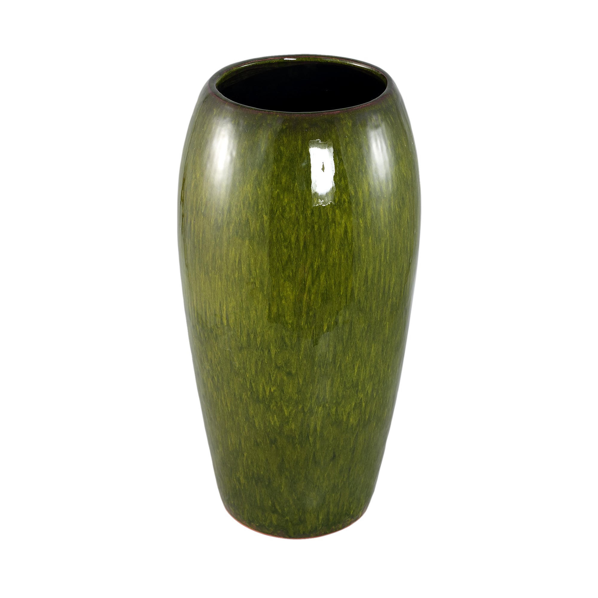 Tamica Dark Green Ceramic Pot S van PTMD, detail van de gladde donkergroene keramiekafwerking