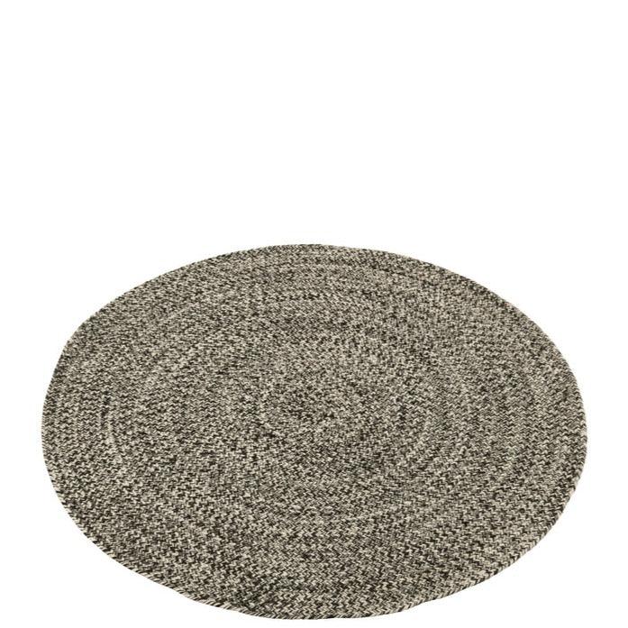 Tapijt Miami Outdoor Polyester Zwart/Wit Small - Buiten-divers - J-Line - livinglovely.nl