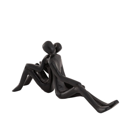 Taylan Black casted alu statue sitting couple , , PTMD , livinglovely.nl