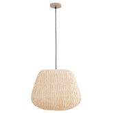 Tayma hanglamp L met streeppatroon van PTMD, volledige lamp met snoer op witte achtergrond