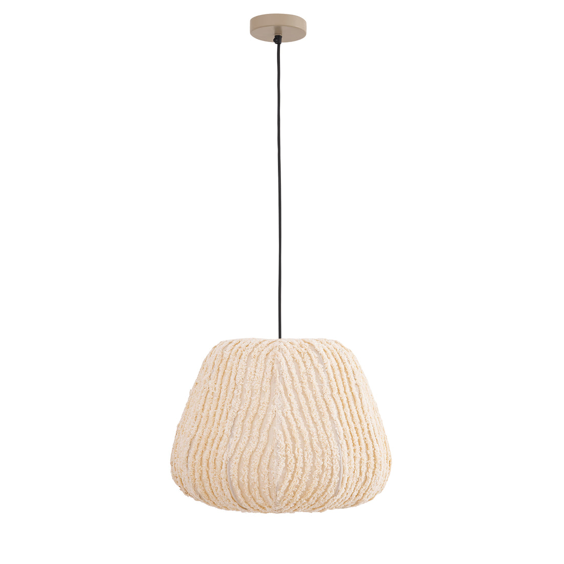 Tayma hanglamp S met streeppatroon van PTMD, complete lamp met snoer en plafondkap
