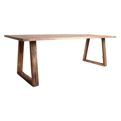Farmwood eettafel van Raw Materials, 180 cm lang in FSC gerecycled teakhout met schuine poten