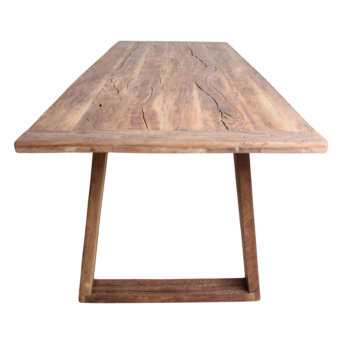 Farmwood eettafel van Raw Materials, bovenaanzicht van het 180 cm brede tafelblad