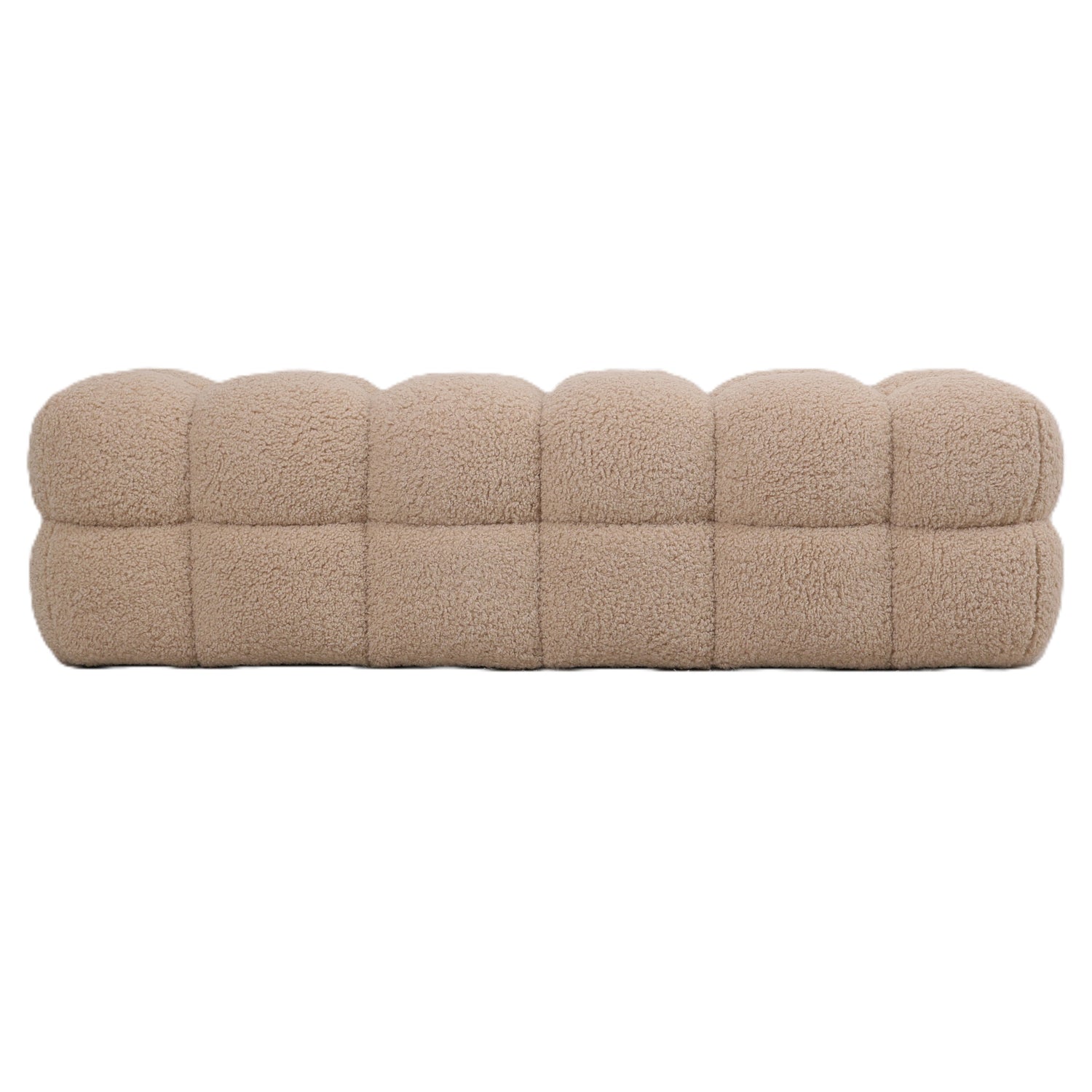 Teddy Bench Beige 160x45x43cm PTMD - Bankje - PTMD - livinglovely.nl
