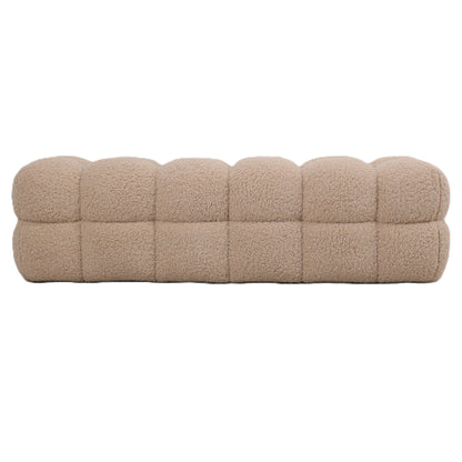 Teddy Bench Beige 160x45x43cm PTMD - Bankje - PTMD - livinglovely.nl