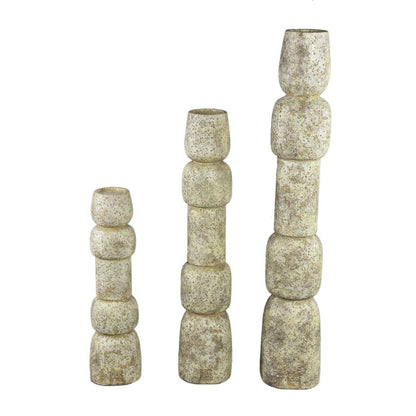 Terrina Cream Cement kaarsenhouder Small - PTMD - Kandelaar - PTMD - livinglovely.nl