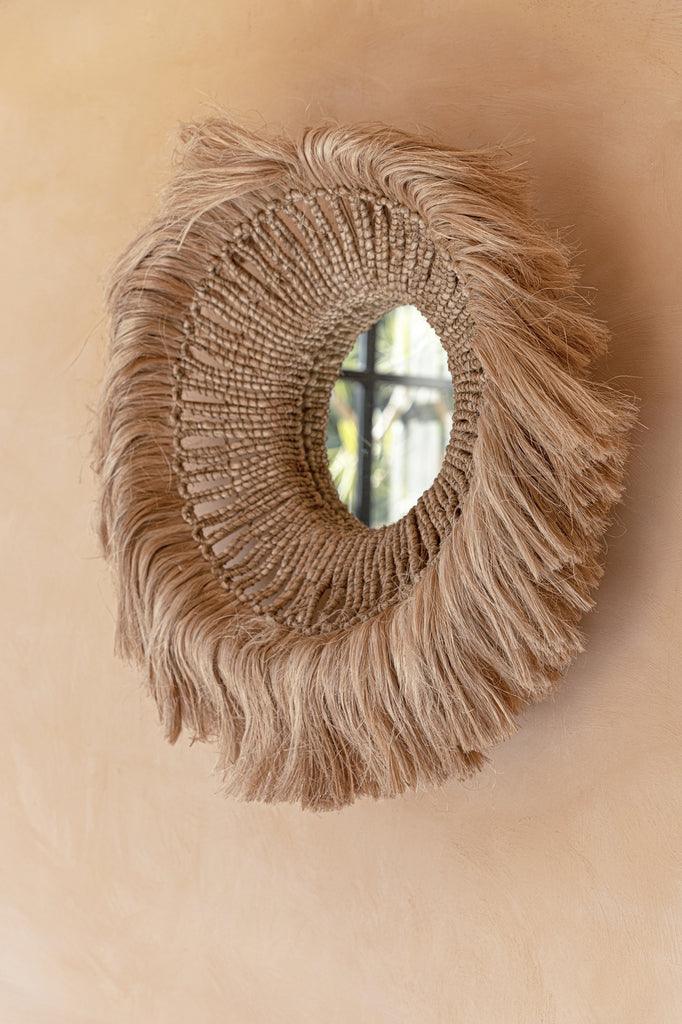 The Abaca Solomon Mirror - Natural , Spiegel , Bazar Bizar , livinglovely.nl