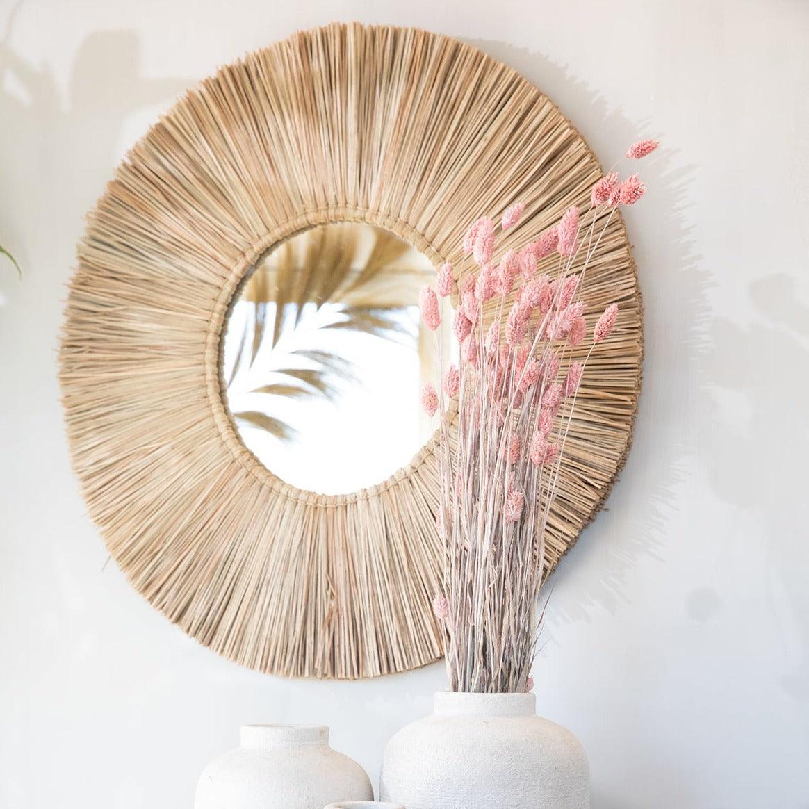 The Alang Alang Mirror Large Naturel , Spiegel , Bazar Bizar , livinglovely.nl