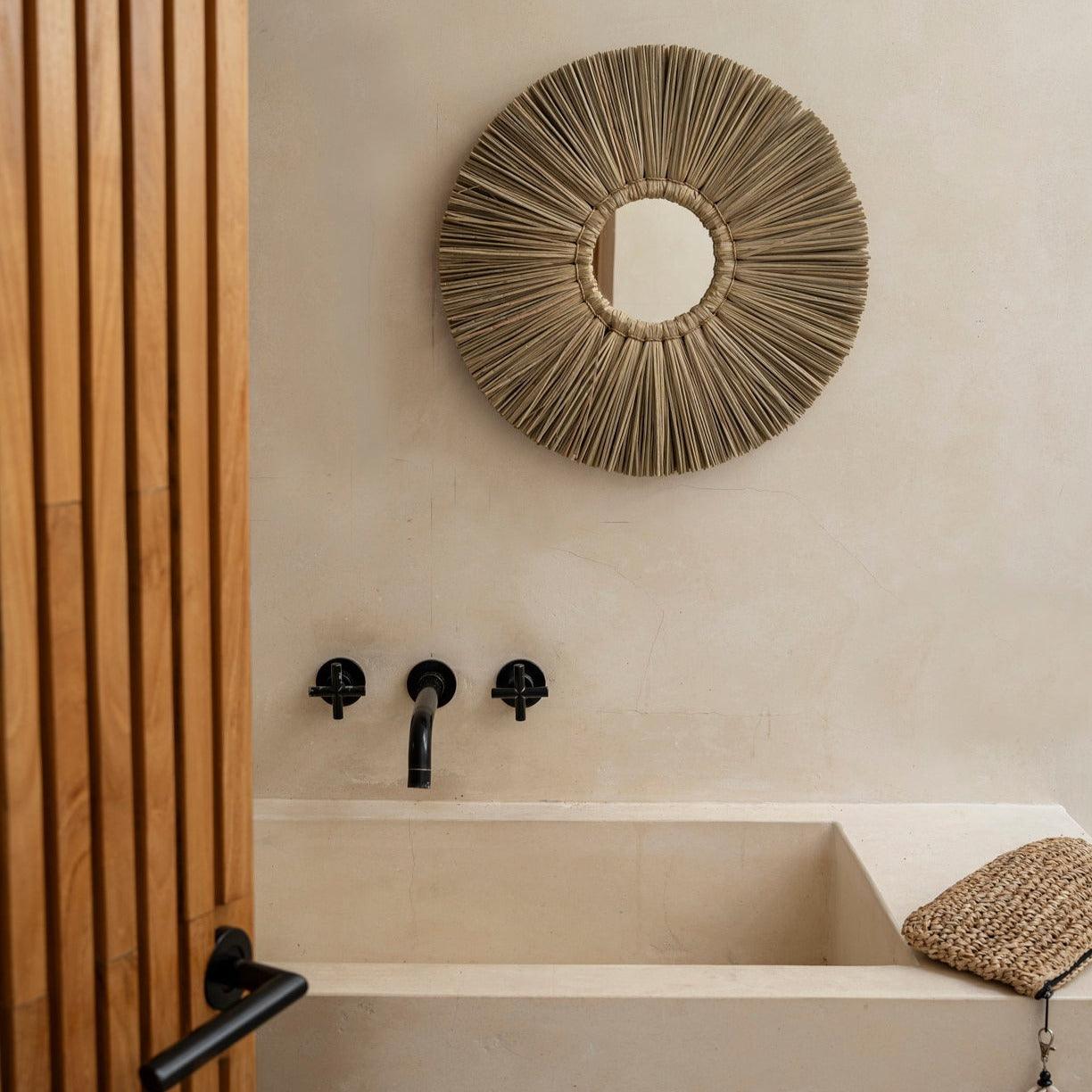 The Alang Alang Mirror Small Naturel , Spiegel , Bazar Bizar , livinglovely.nl