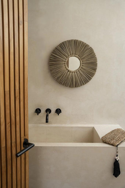 The Alang Alang Mirror Small Naturel , Spiegel , Bazar Bizar , livinglovely.nl