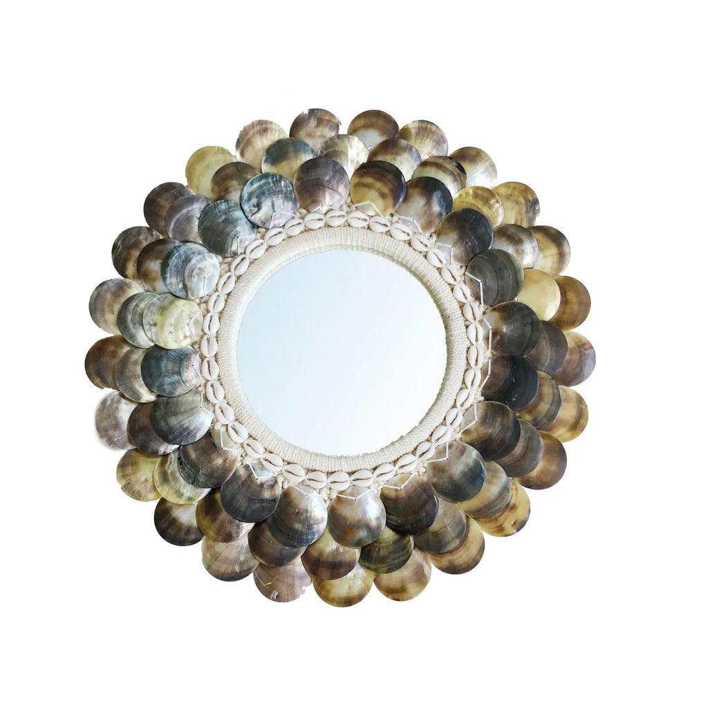 The Coin Mirror - Natural Brown - M , Spiegel , Bazar Bizar , livinglovely.nl