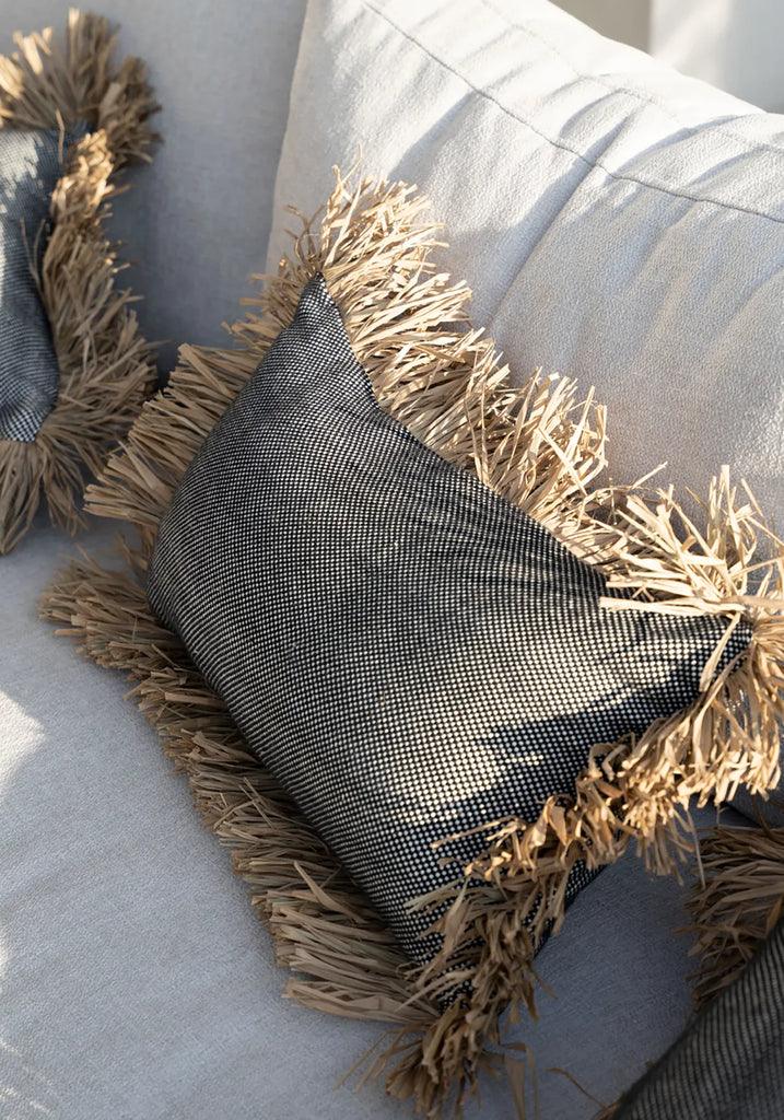 The Cotton Bonita Cushion Cover - Natural Black - 30x50 , Kussenhoes , Bazar Bizar , livinglovely.nl