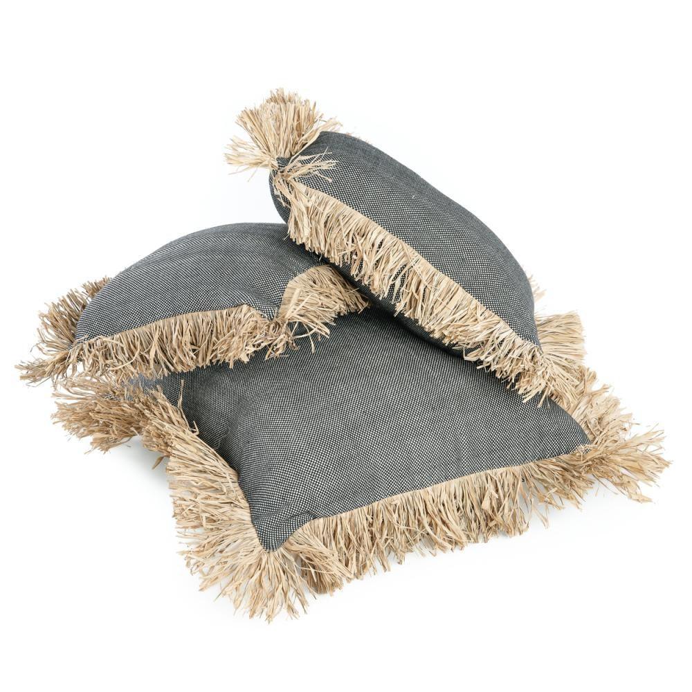 The Cotton Bonita Cushion Cover - Natural Black - 30x50 , Kussenhoes , Bazar Bizar , livinglovely.nl