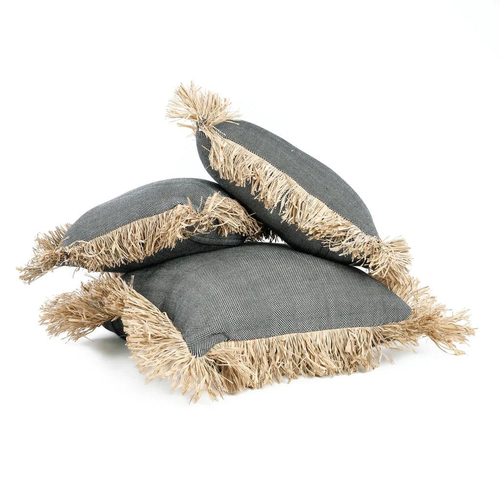 The Cotton Bonita Cushion Cover - Natural Black - 40x40 , Kussenhoes , Bazar Bizar , livinglovely.nl