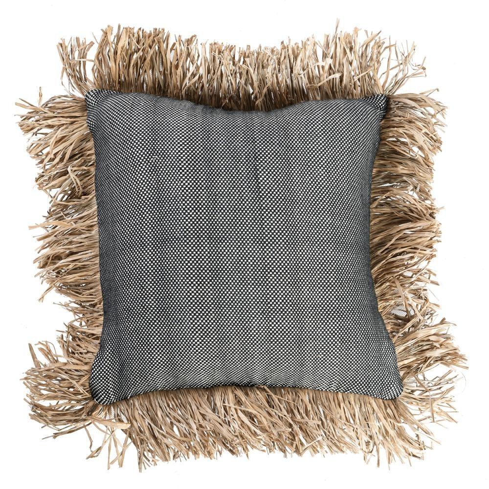 The Cotton Bonita Cushion Cover - Natural Black - 40x40 , Kussenhoes , Bazar Bizar , livinglovely.nl