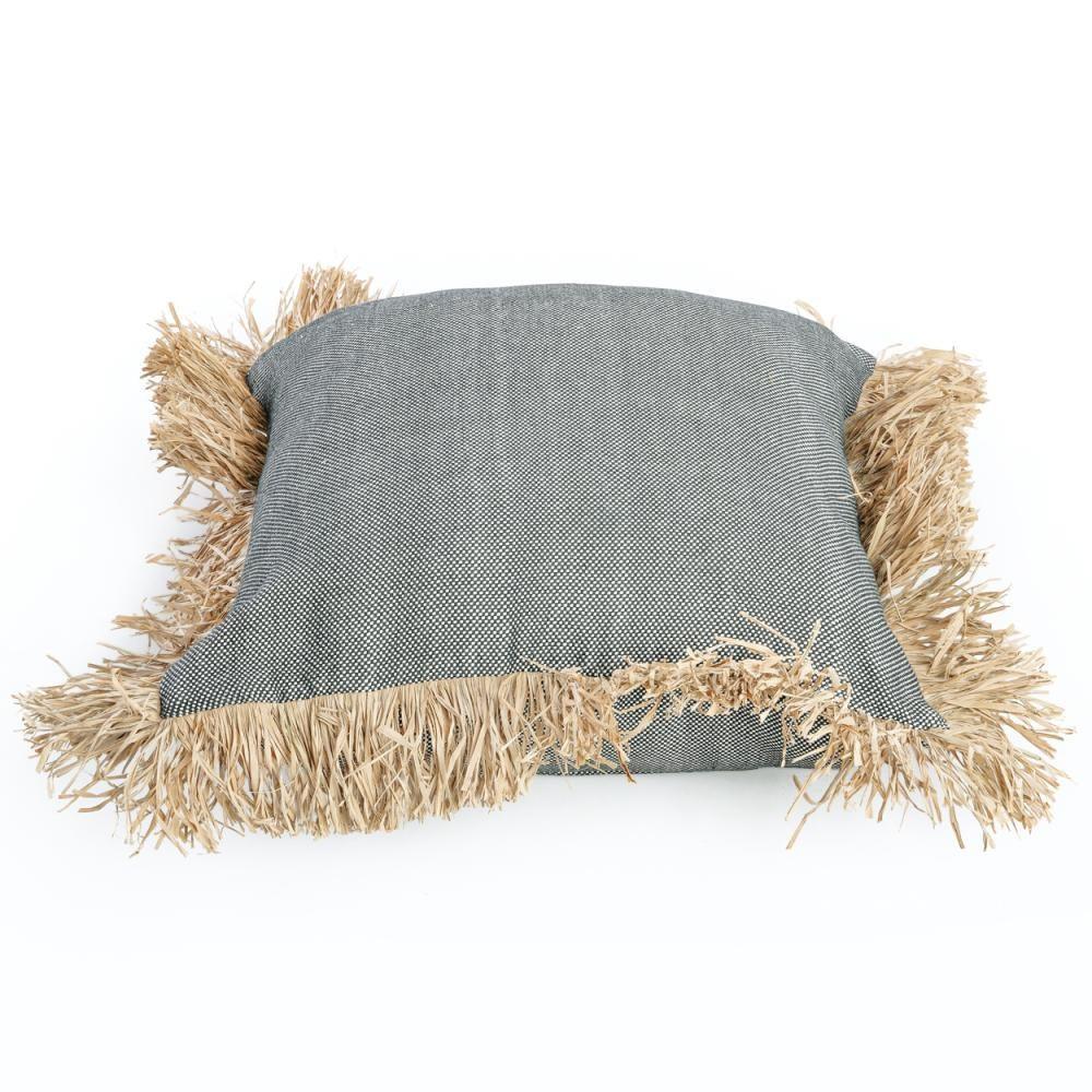 The Cotton Bonita Cushion Cover - Natural Black - 60x60 , Kussenhoes , Bazar Bizar , livinglovely.nl