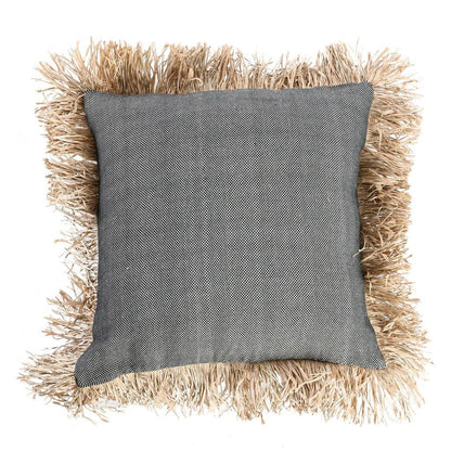 The Cotton Bonita Cushion Cover - Natural Black - 60x60 , Kussenhoes , Bazar Bizar , livinglovely.nl