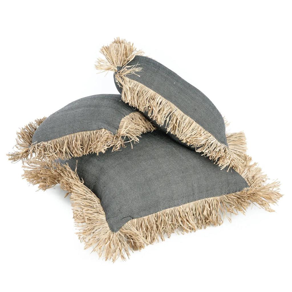 The Cotton Bonita Cushion Cover - Natural Black - 60x60 , Kussenhoes , Bazar Bizar , livinglovely.nl