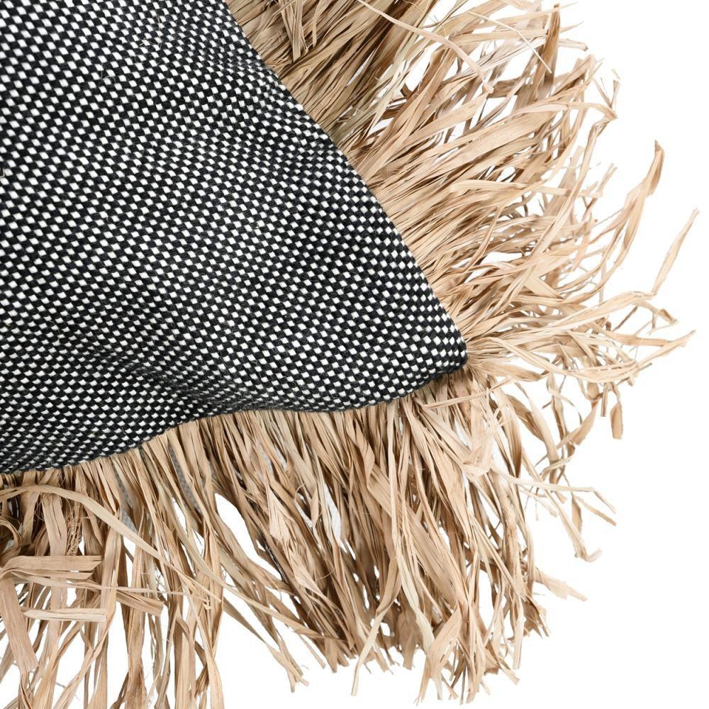 The Cotton Bonita Cushion Cover - Natural Black - 60x60 , Kussenhoes , Bazar Bizar , livinglovely.nl