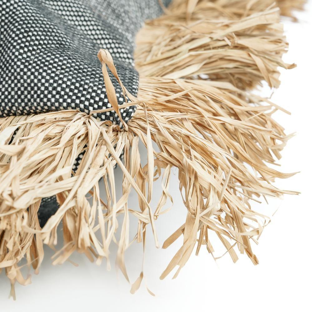 The Cotton Bonita Cushion Cover - Natural Black - 60x60 , Kussenhoes , Bazar Bizar , livinglovely.nl