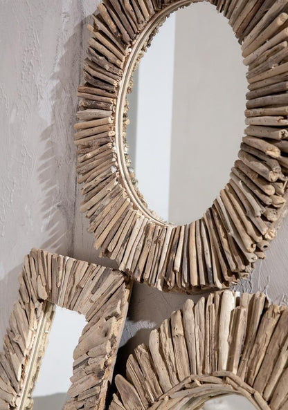 The Driftwood Halo Mirror - Natural - M , Spiegel , Bazar Bizar , livinglovely.nl