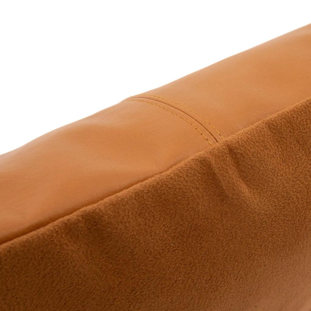 The Four Panel Leather Cushion Cover - Camel - 40x40 , Kussenhoes , Bazar Bizar , livinglovely.nl