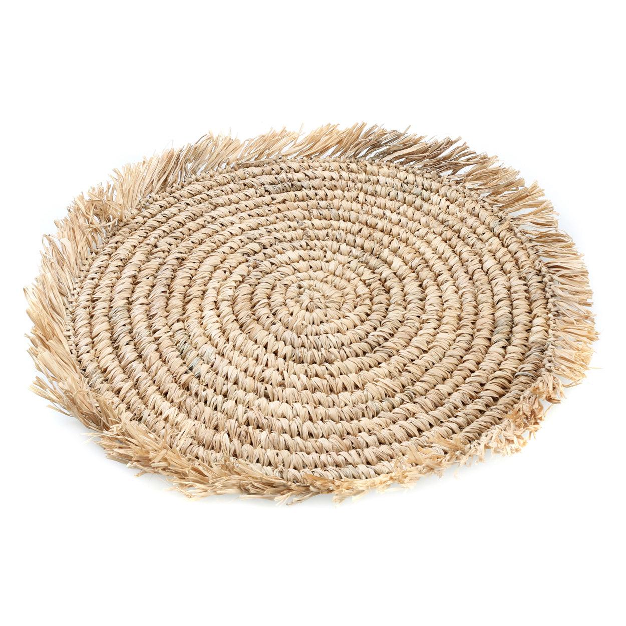 The Fringe Raffia Placemat Round - Natural , Placemat , Bazar Bizar , livinglovely.nl