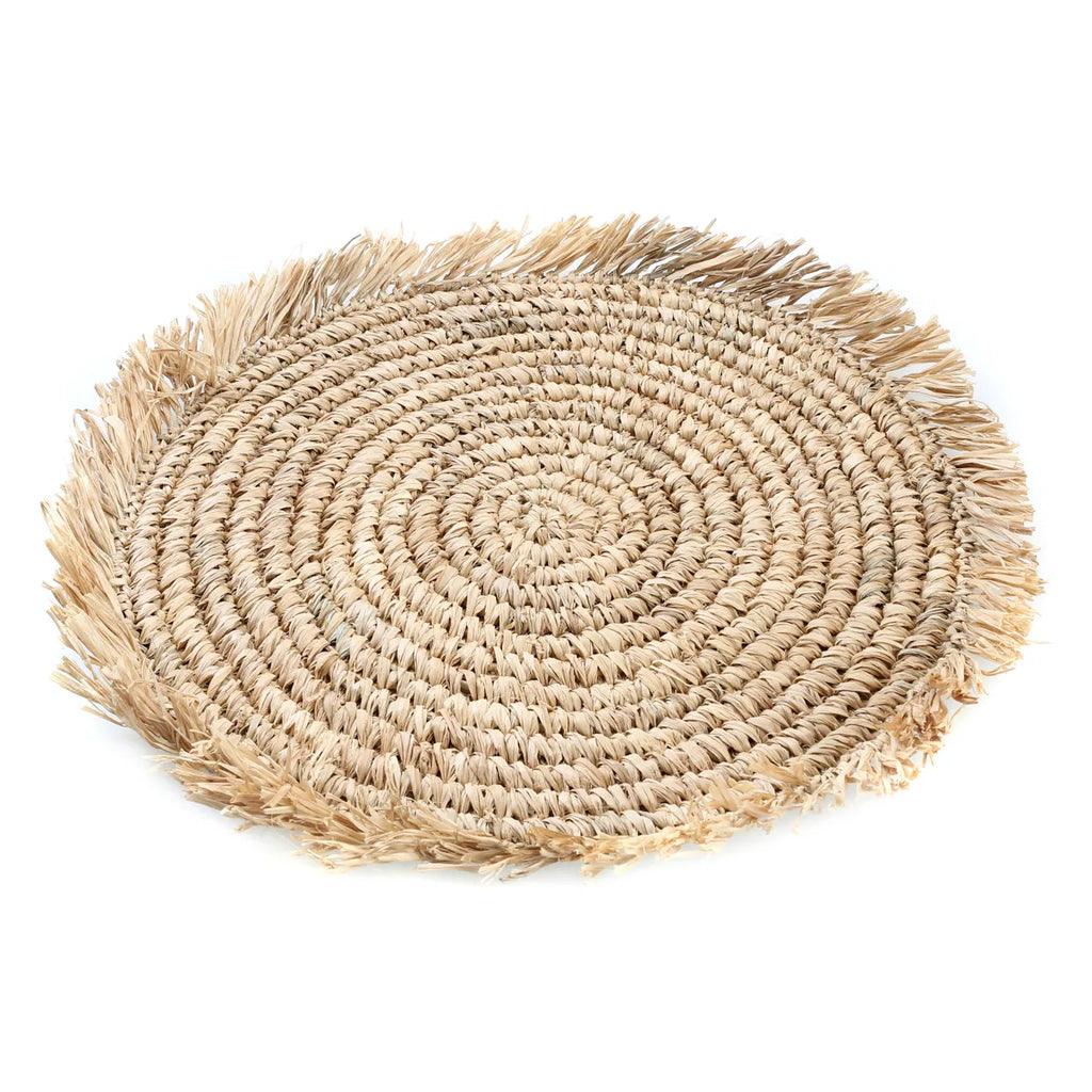 The Fringe Raffia Placemat Round - Natural , Placemat , Bazar Bizar , livinglovely.nl