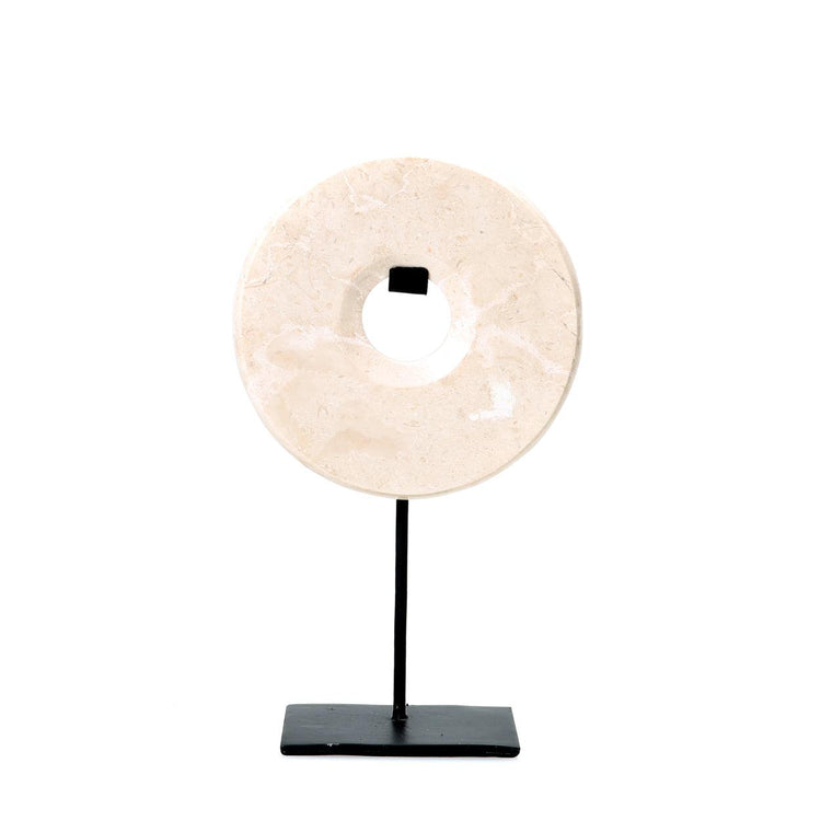 The Marble Disc on Stand White Medium , Ornament , Bazar Bizar , livinglovely.nl