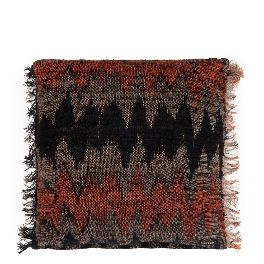 The Oh My Gee Cushion Cover - Black Orange - 60x60 , Kussenhoes , Bazar Bizar , livinglovely.nl