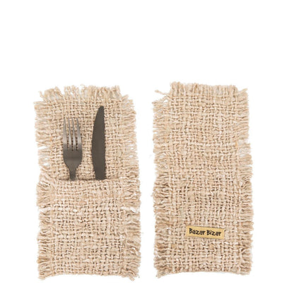 The Oh My Gee Cutlery Holder - Beige - Set of 4 , Keukenaccessoire , Bazar Bizar , livinglovely.nl