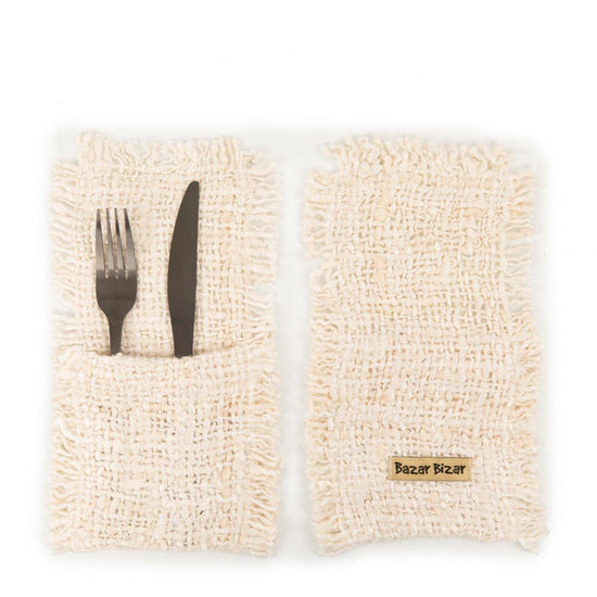 The Oh My Gee Cutlery Holder - Cream - Set of 4 , Keukenaccessoire , Bazar Bizar , livinglovely.nl