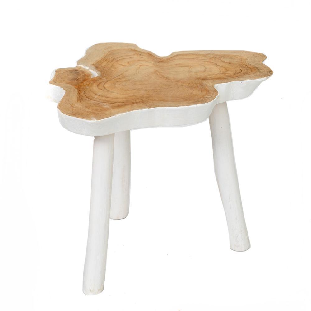 The Organic Side Table - Naturel White , Bijzettafel , Bazar Bizar , livinglovely.nl