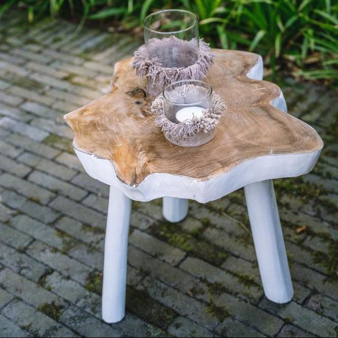 The Organic Side Table - Naturel White , Bijzettafel , Bazar Bizar , livinglovely.nl