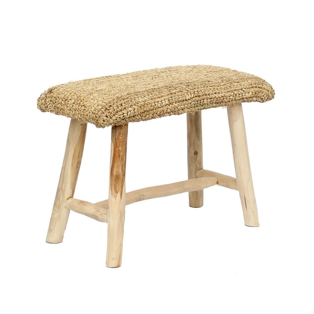 The Raffia Bench - Natural , Kruk , Bazar Bizar , livinglovely.nl