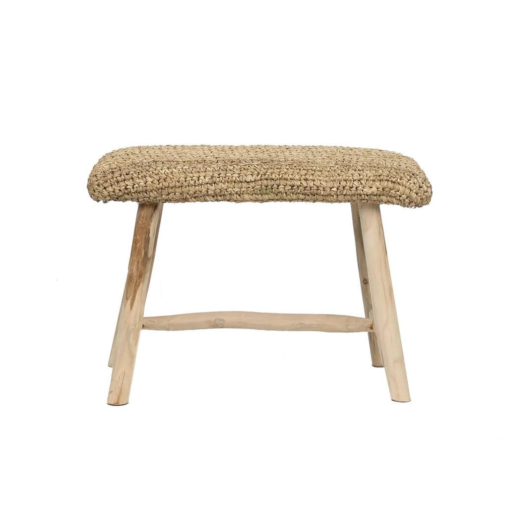 The Raffia Bench - Natural , Kruk , Bazar Bizar , livinglovely.nl