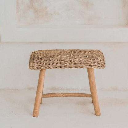 The Raffia Bench - Natural , Kruk , Bazar Bizar , livinglovely.nl