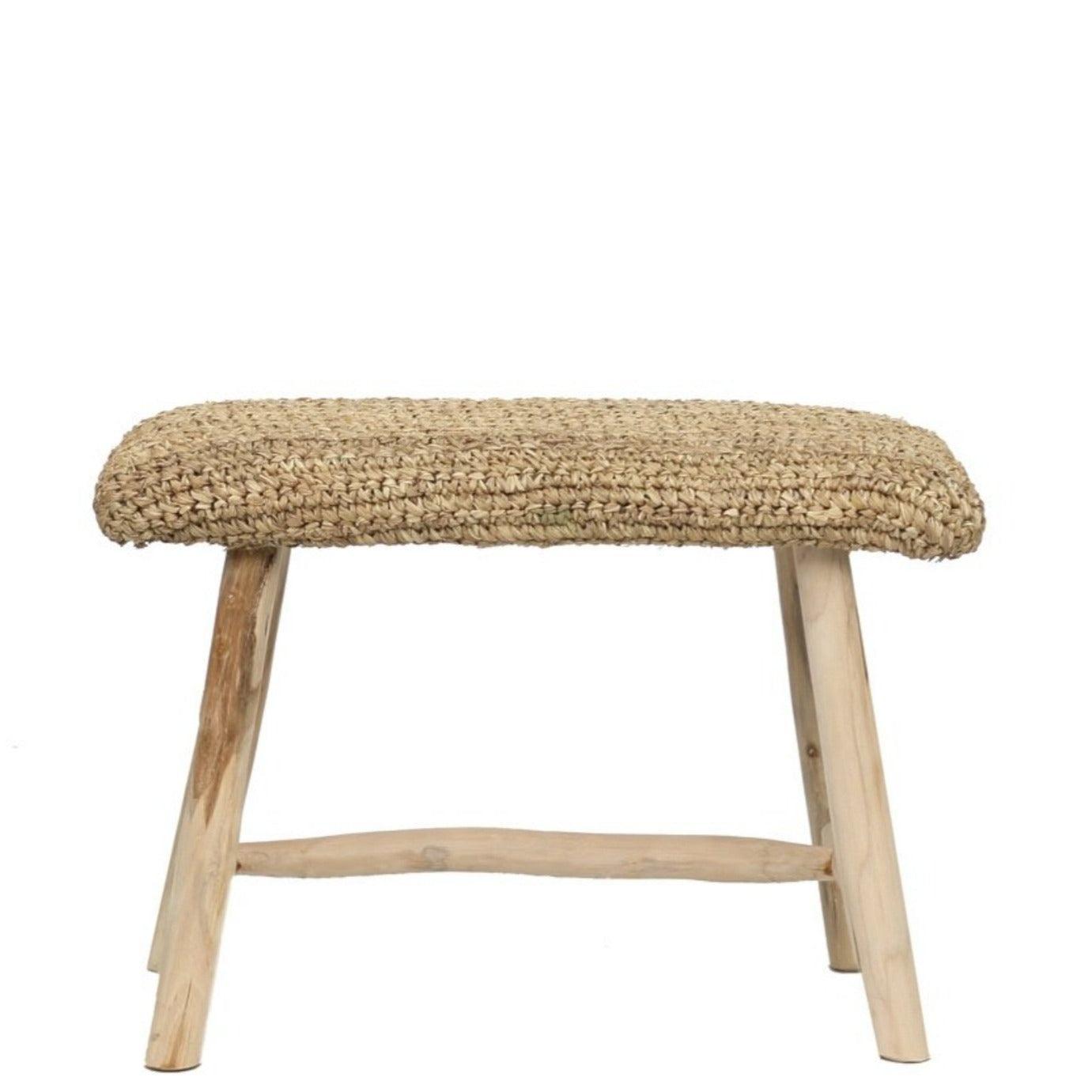 The Raffia Bench - Natural , Kruk , Bazar Bizar , livinglovely.nl