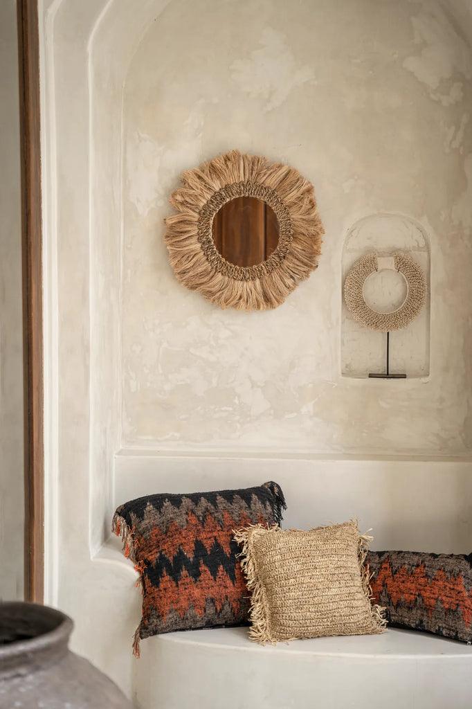 The Raffia Cushion Cover Square - Natural - 40x40 - Kussenhoes - Bazar Bizar - livinglovely.nl