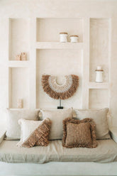 The Raffia Cushion Cover Square - Natural - 40x40 - Kussenhoes - Bazar Bizar - livinglovely.nl