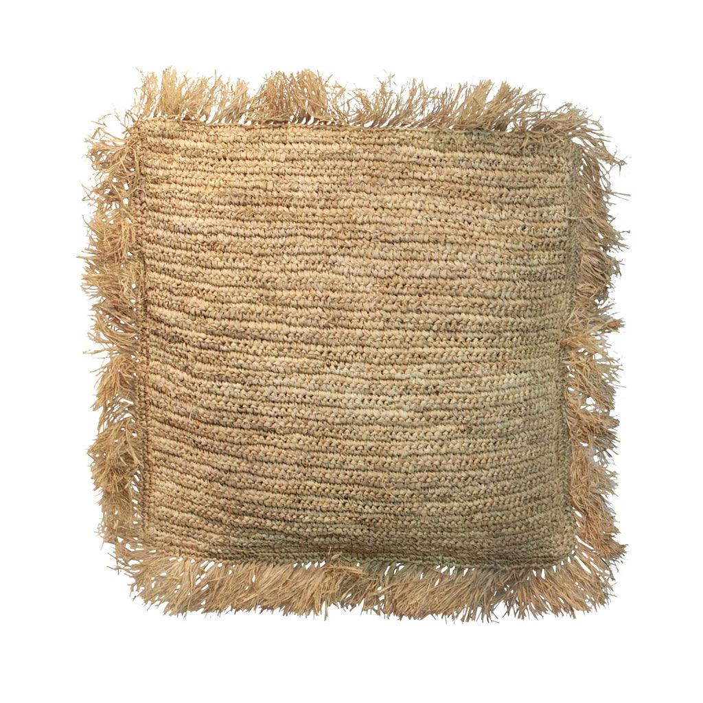 The Raffia Cushion Cover Square - Natural - 60x60 , Kussenhoes , Bazar Bizar , livinglovely.nl