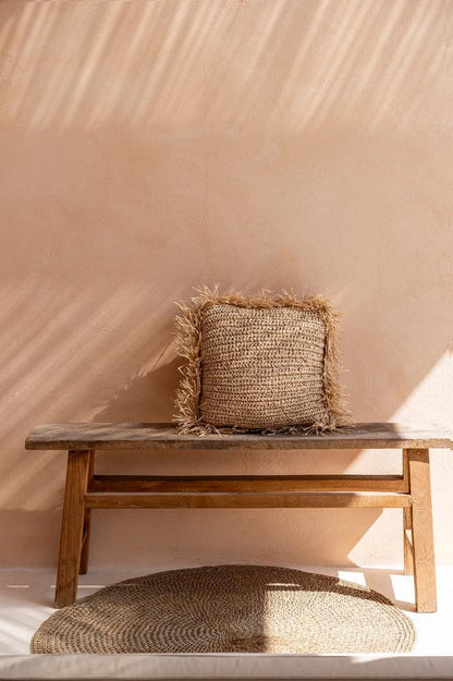 The Raffia Cushion Cover Square - Natural - 60x60 , Kussenhoes , Bazar Bizar , livinglovely.nl