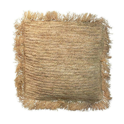 The Raffia Cushion Cover Square - Natural - 60x60 , Kussenhoes , Bazar Bizar , livinglovely.nl