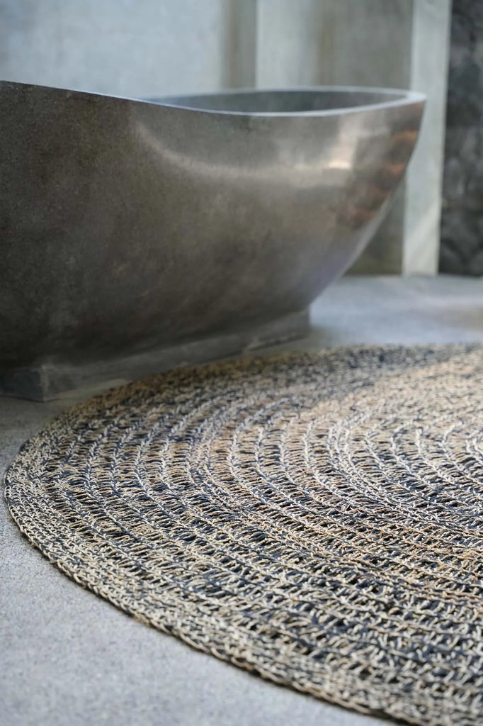 The Seagrass Carpet - Natural Black - 100 , Vloerkleed , Bazar Bizar , livinglovely.nl